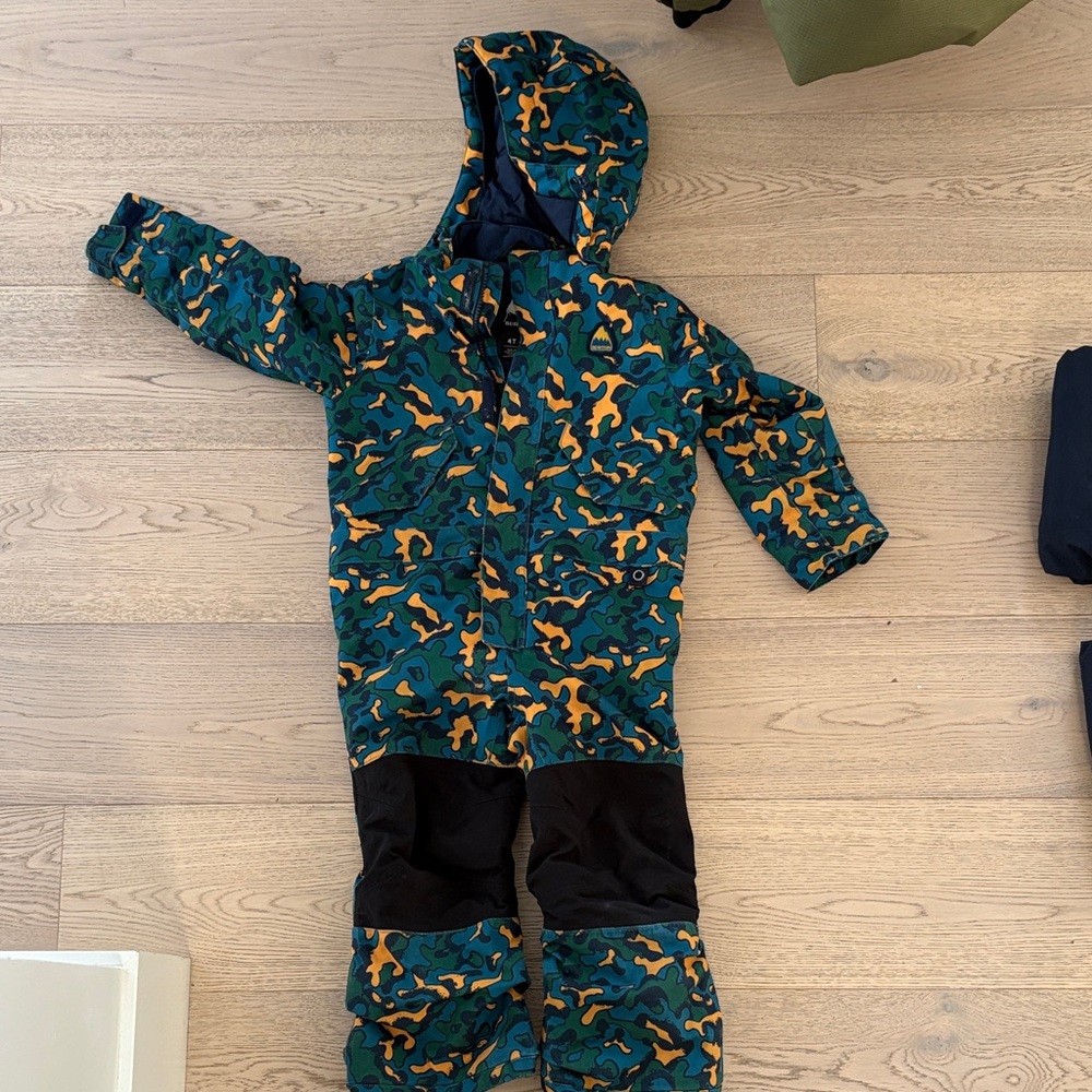 Burton Kids' Blue and Yellow Camouflage Snowsuit
